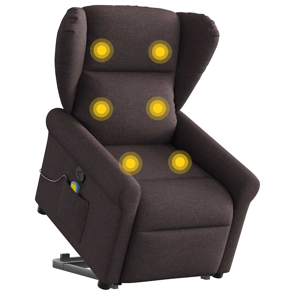 Sta-op-massagestoel verstelbaar stof donkerbruin is nu te koop bij PeponiXL, paradijselijk wonen!