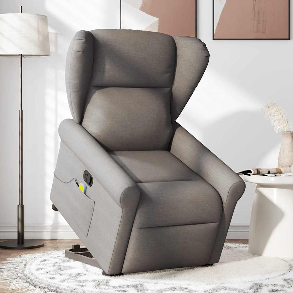 Sta-op-massagestoel verstelbaar stof taupe is nu te koop bij PeponiXL, paradijselijk wonen!