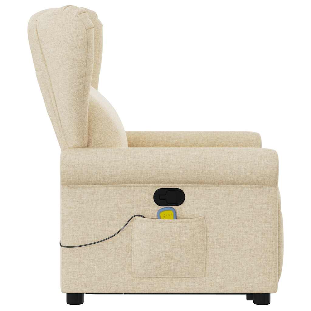 Sta-op-massagestoel verstelbaar stof crèmekleurig is nu te koop bij PeponiXL, paradijselijk wonen!