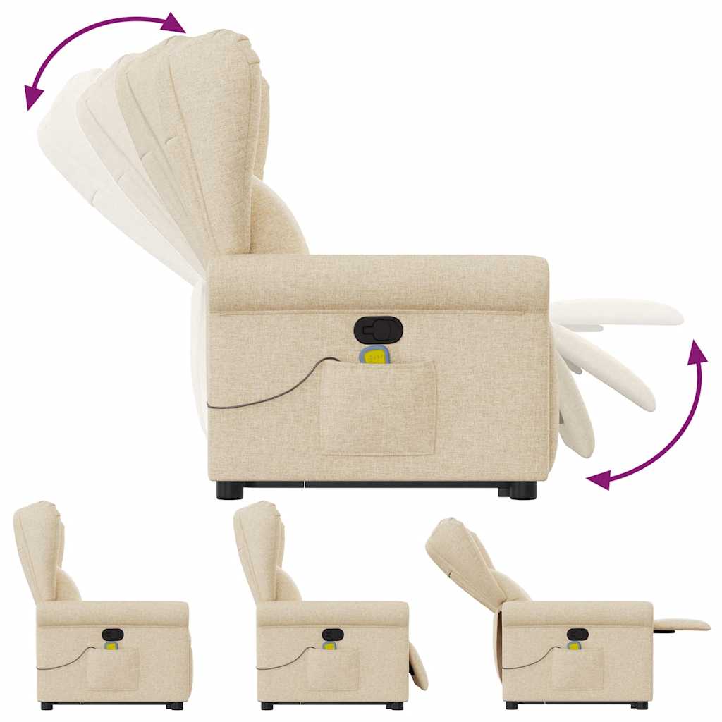 Sta-op-massagestoel verstelbaar stof crèmekleurig is nu te koop bij PeponiXL, paradijselijk wonen!
