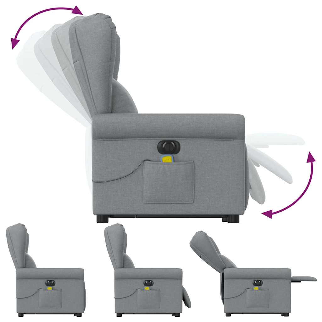 Sta-op-massagestoel elektrisch verstelbaar stof lichtgrijs is nu te koop bij PeponiXL, paradijselijk wonen!