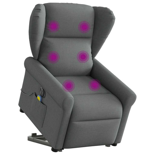 Sta-op-massagestoel elektrisch verstelbaar stof donkergrijs is nu te koop bij PeponiXL, paradijselijk wonen!