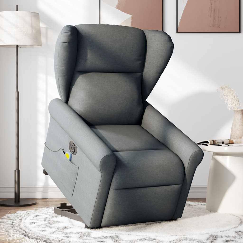 Sta-op-massagestoel elektrisch verstelbaar stof donkergrijs is nu te koop bij PeponiXL, paradijselijk wonen!