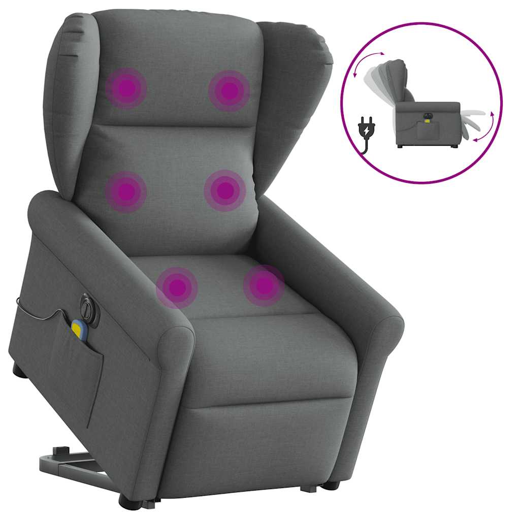 Sta-op-massagestoel elektrisch verstelbaar stof donkergrijs is nu te koop bij PeponiXL, paradijselijk wonen!