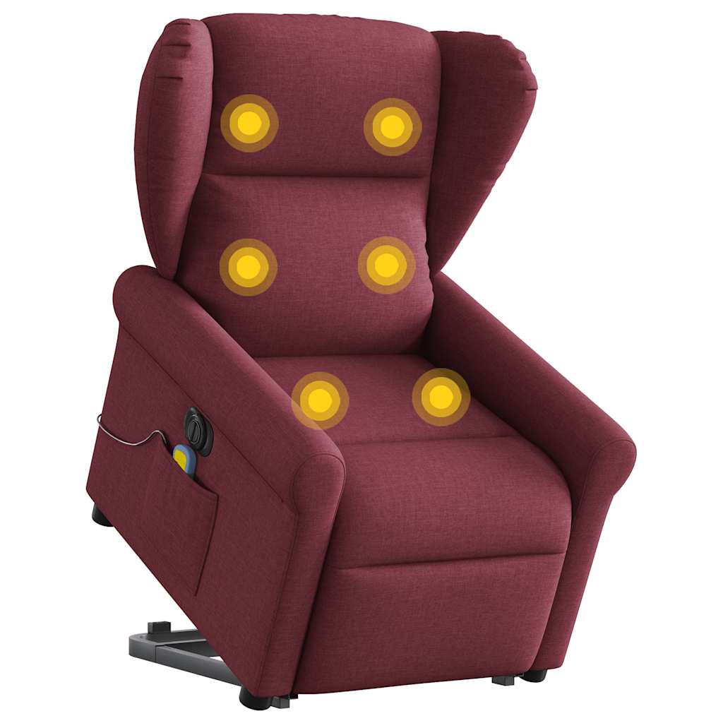 Sta-op-massagestoel elektrisch verstelbaar stof wijnrood is nu te koop bij PeponiXL, paradijselijk wonen!