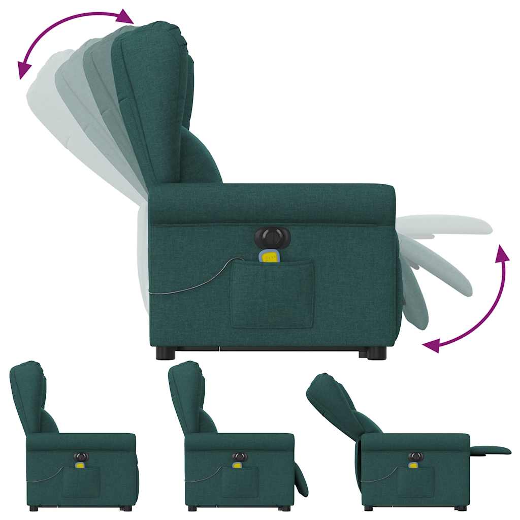 Sta-op-massagestoel elektrisch verstelbaar stof donkergroen is nu te koop bij PeponiXL, paradijselijk wonen!