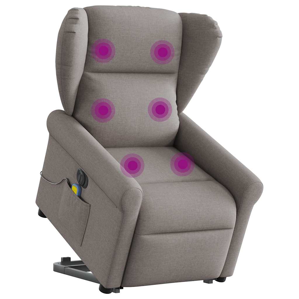 Sta-op-massagestoel elektrisch verstelbaar stof taupe is nu te koop bij PeponiXL, paradijselijk wonen!