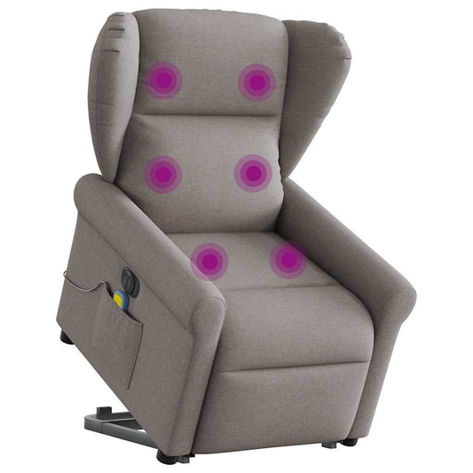 Sta-op-massagestoel elektrisch verstelbaar stof taupe is nu te koop bij PeponiXL, paradijselijk wonen!
