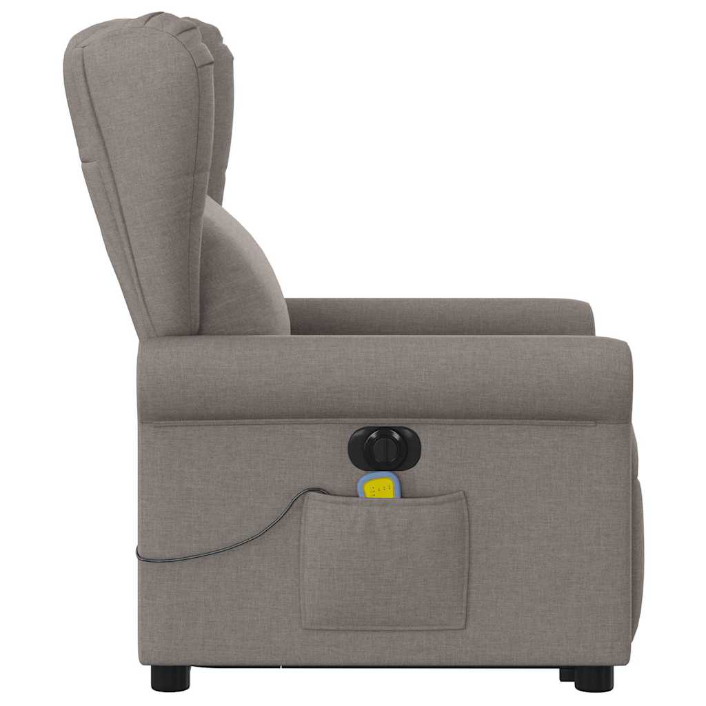 Sta-op-massagestoel elektrisch verstelbaar stof taupe is nu te koop bij PeponiXL, paradijselijk wonen!