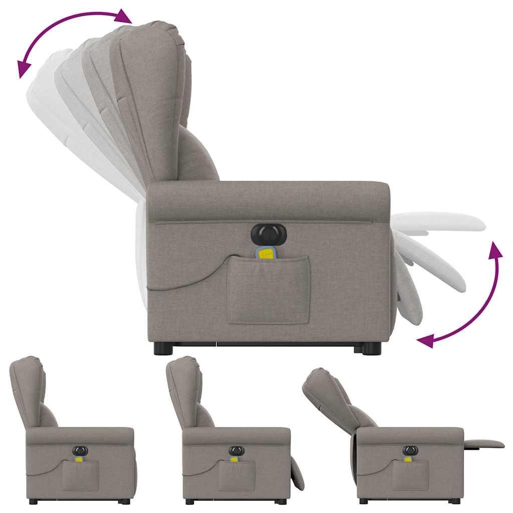 Sta-op-massagestoel elektrisch verstelbaar stof taupe is nu te koop bij PeponiXL, paradijselijk wonen!