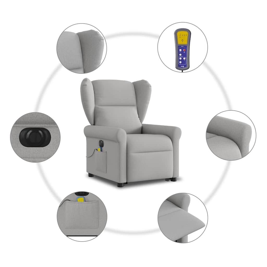 Sta-op-massagestoel elektrisch verstelbaar stof wolk grijs is nu te koop bij PeponiXL, paradijselijk wonen!