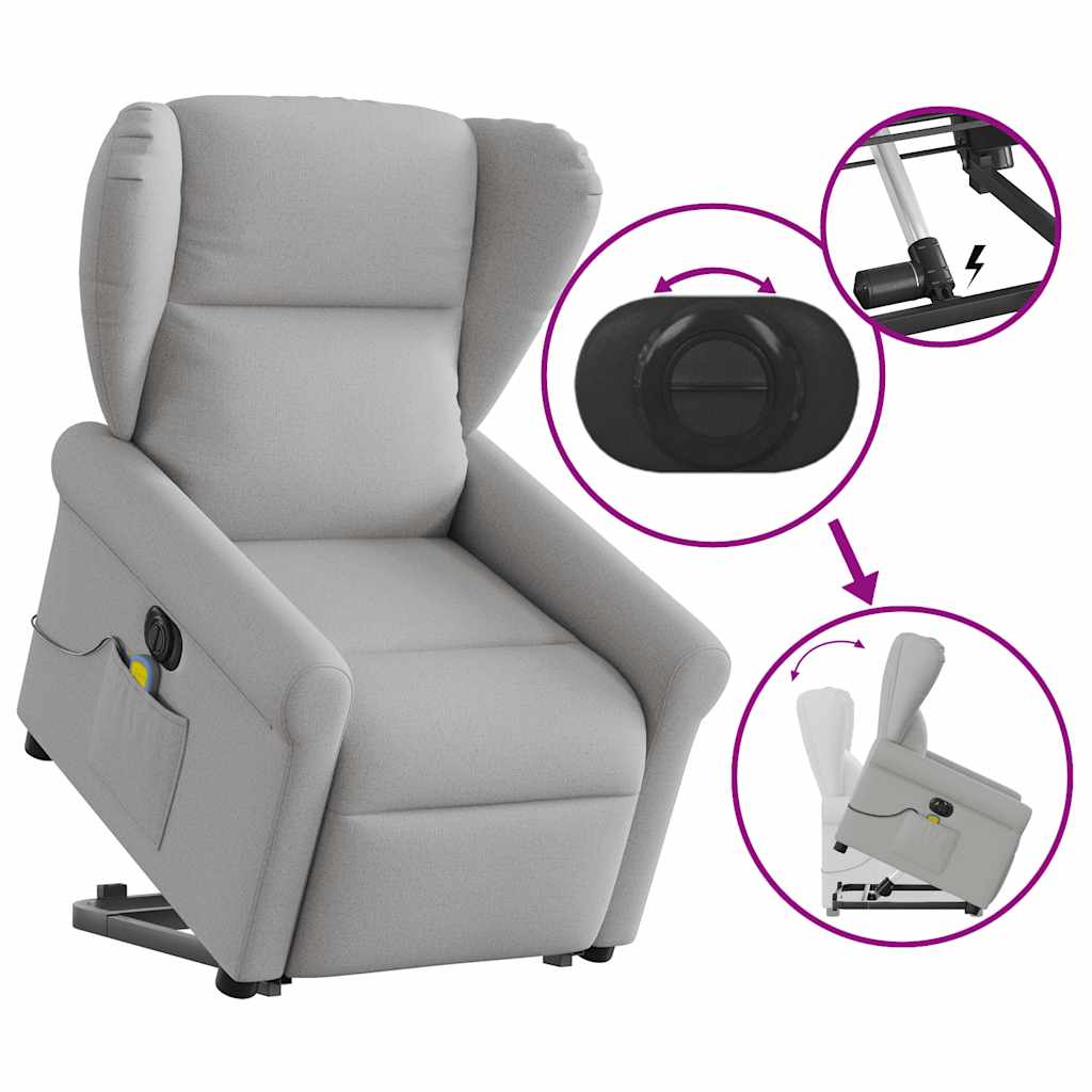 Sta-op-massagestoel elektrisch verstelbaar stof wolk grijs is nu te koop bij PeponiXL, paradijselijk wonen!
