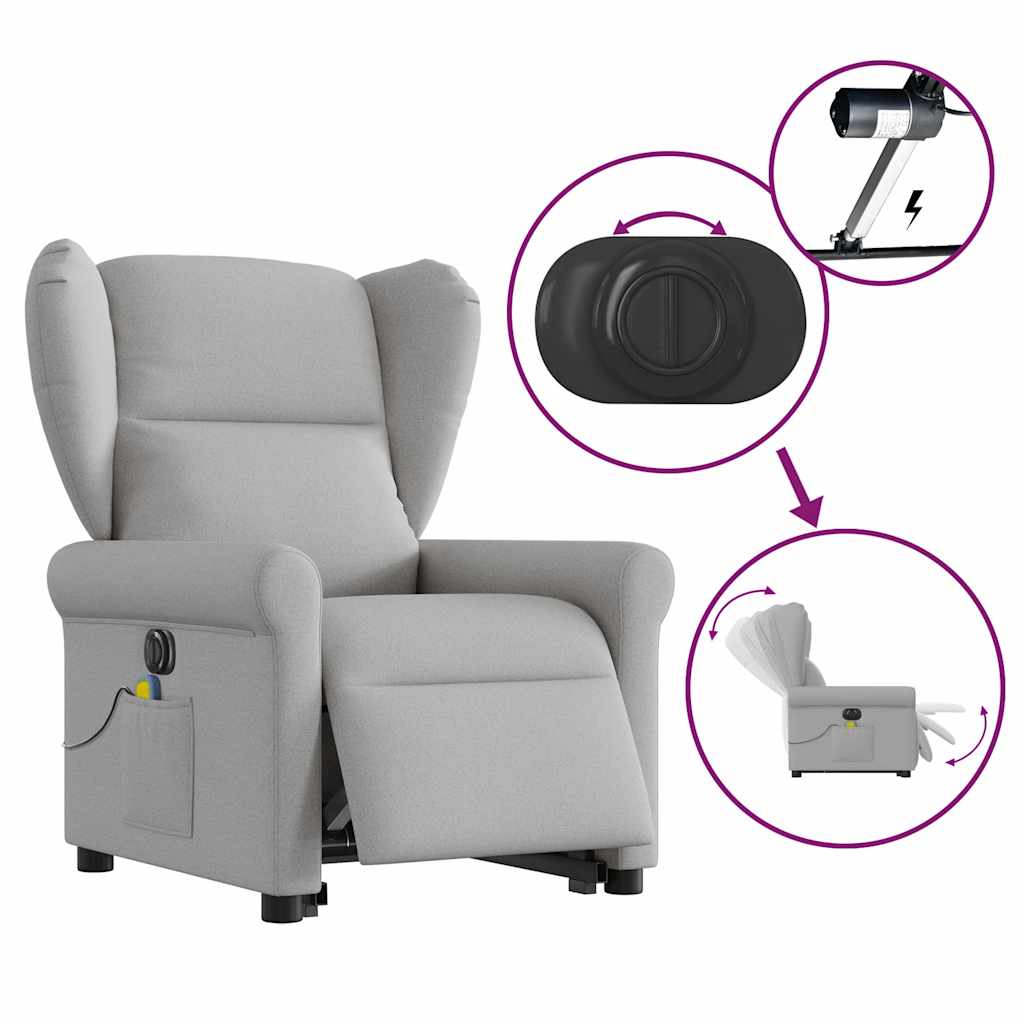Sta-op-massagestoel elektrisch verstelbaar stof wolk grijs is nu te koop bij PeponiXL, paradijselijk wonen!