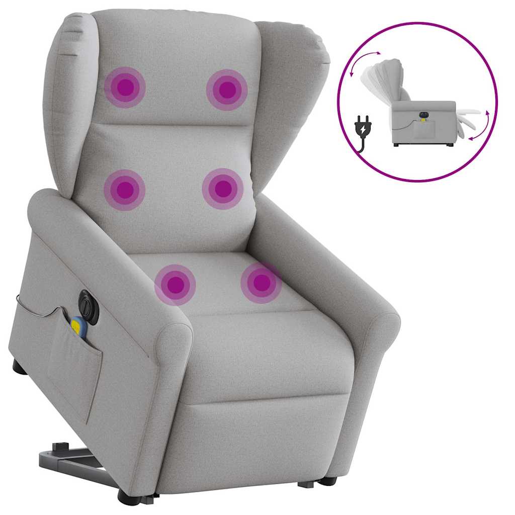 Sta-op-massagestoel elektrisch verstelbaar stof wolk grijs is nu te koop bij PeponiXL, paradijselijk wonen!