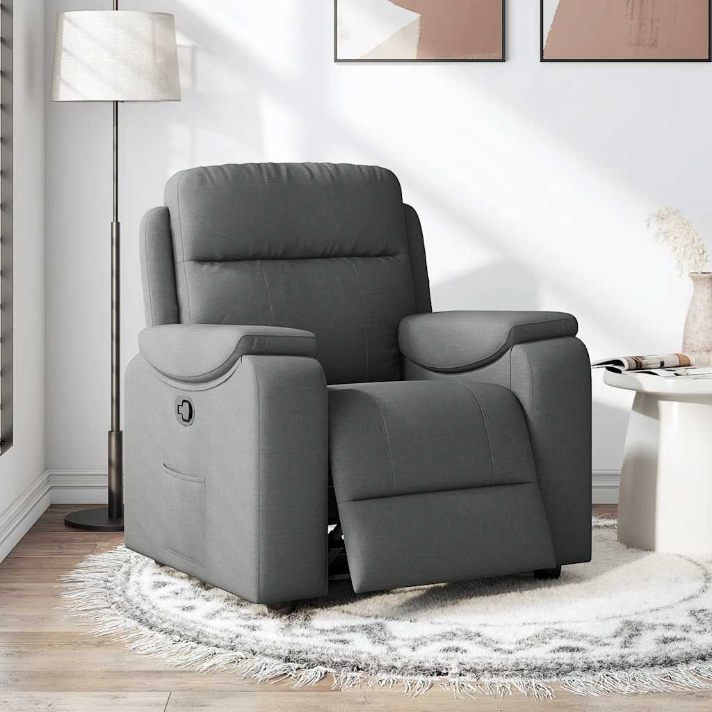 Relaxfauteuil donkergrijze stof is nu te koop bij PeponiXL, paradijselijk wonen!