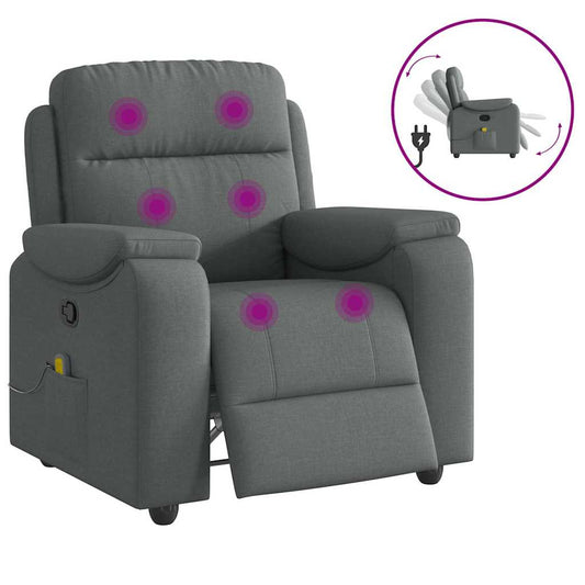 Massagestoel in donkergrijze stof is nu te koop bij PeponiXL, paradijselijk wonen!