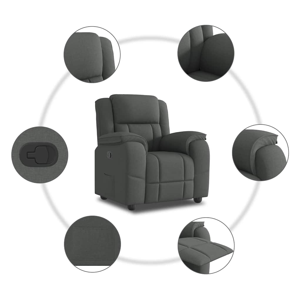 Relaxfauteuil donkergrijze stof is nu te koop bij PeponiXL, paradijselijk wonen!