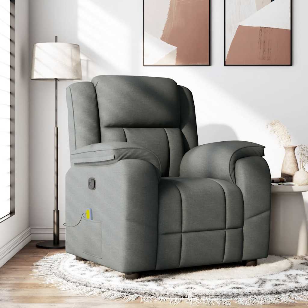Massagestoel in donkergrijze stof is nu te koop bij PeponiXL, paradijselijk wonen!