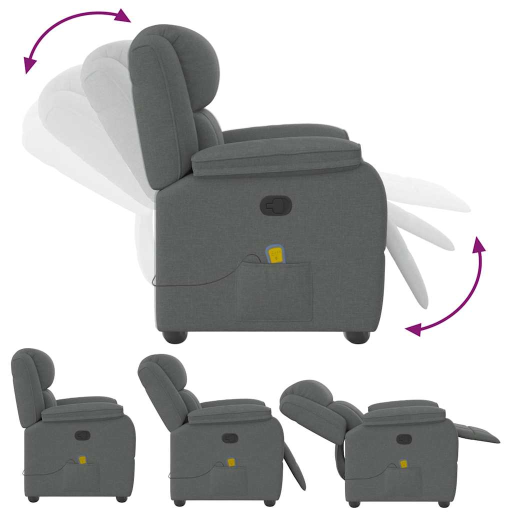 Massagestoel in donkergrijze stof is nu te koop bij PeponiXL, paradijselijk wonen!