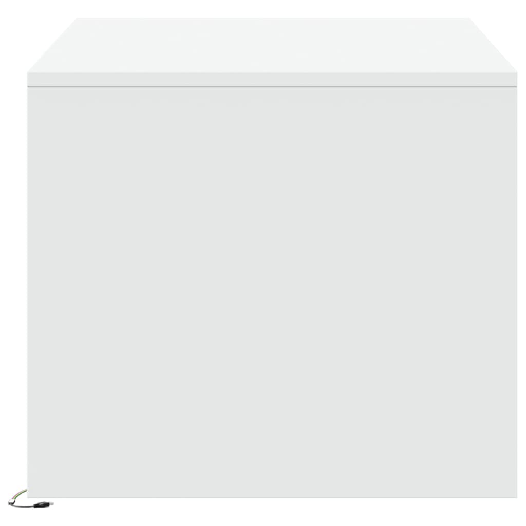 Salontafel met LED-verlichting bewerkt hout wit is nu te koop bij PeponiXL, paradijselijk wonen!