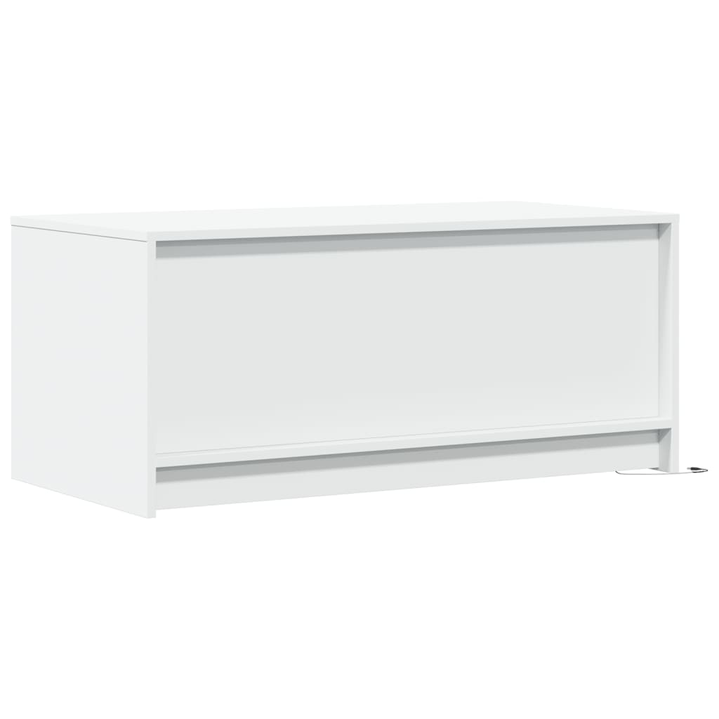Salontafel met LED-verlichting bewerkt hout wit is nu te koop bij PeponiXL, paradijselijk wonen!