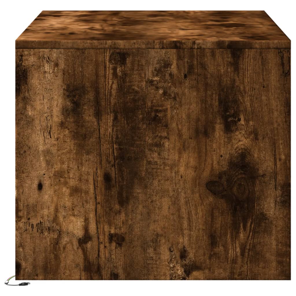 Salontafel met LED-verlichting bewerkt hout gerookt eikenkleur is nu te koop bij PeponiXL, paradijselijk wonen!