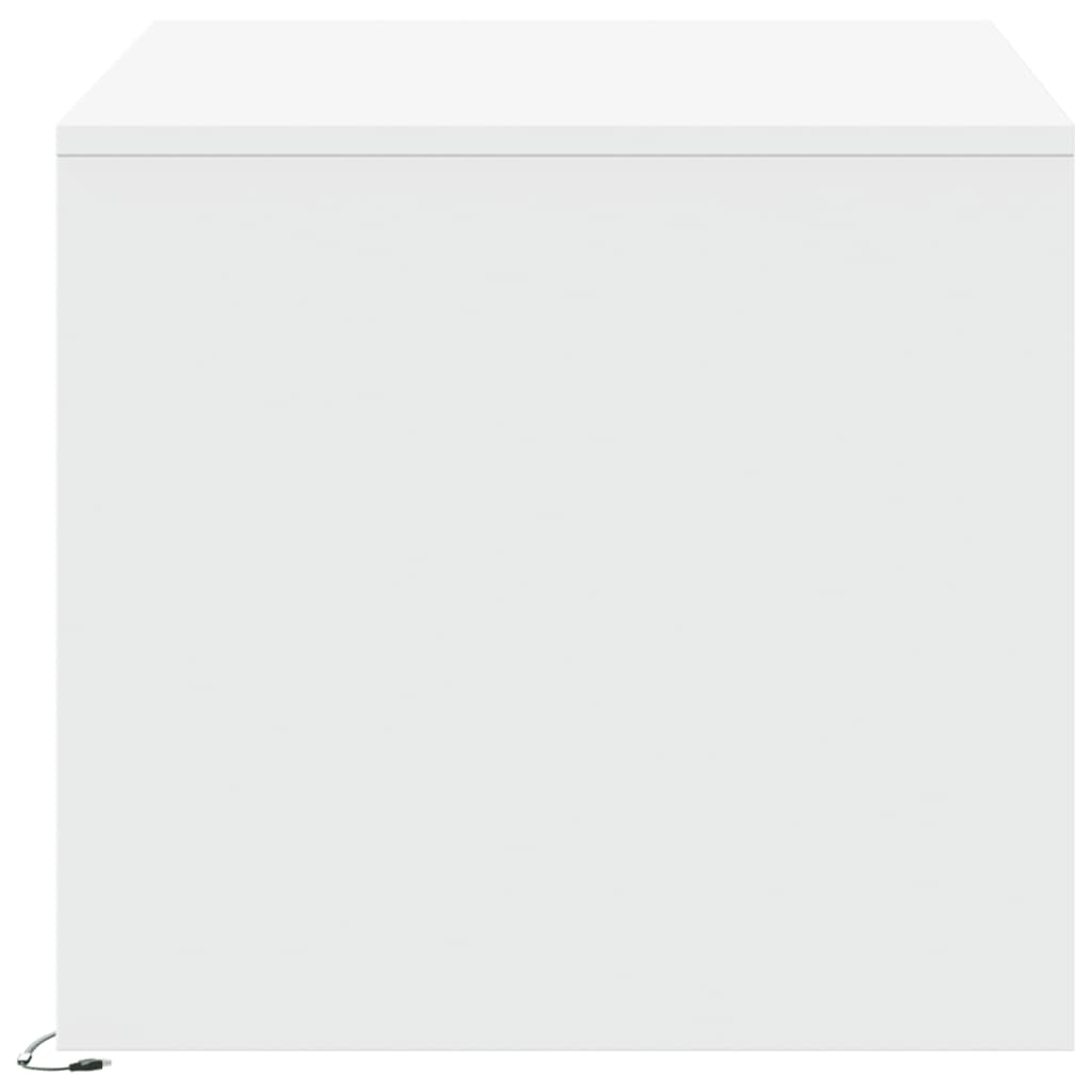 Salontafel met LED-verlichting bewerkt hout wit is nu te koop bij PeponiXL, paradijselijk wonen!
