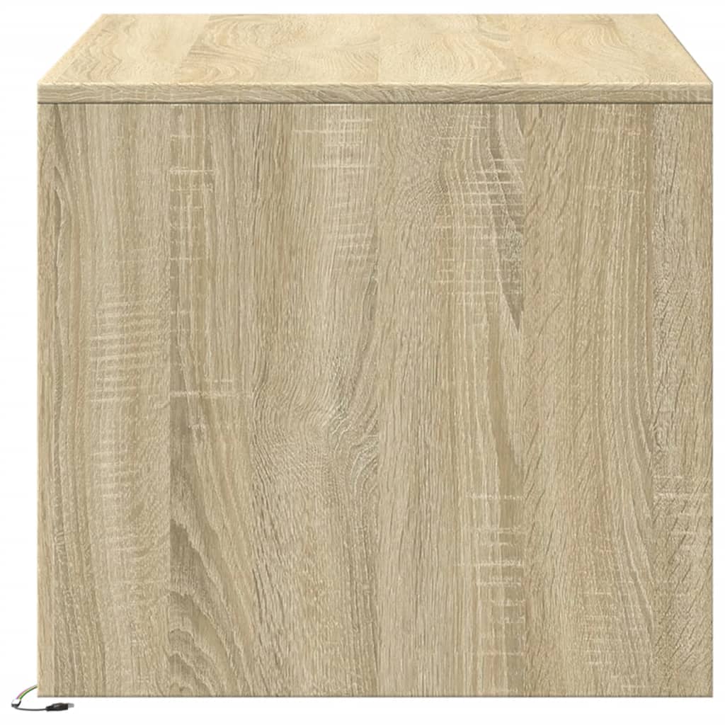 Salontafel met LED-verlichting bewerkt hout sonoma eikenkleurig is nu te koop bij PeponiXL, paradijselijk wonen!