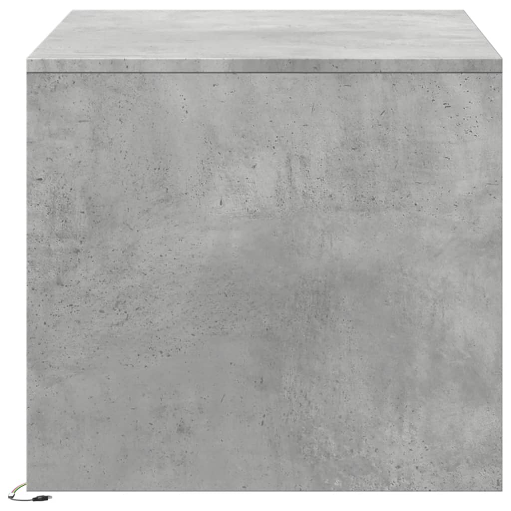 Salontafel met LED-verlichting bewerkt hout betongrijs is nu te koop bij PeponiXL, paradijselijk wonen!