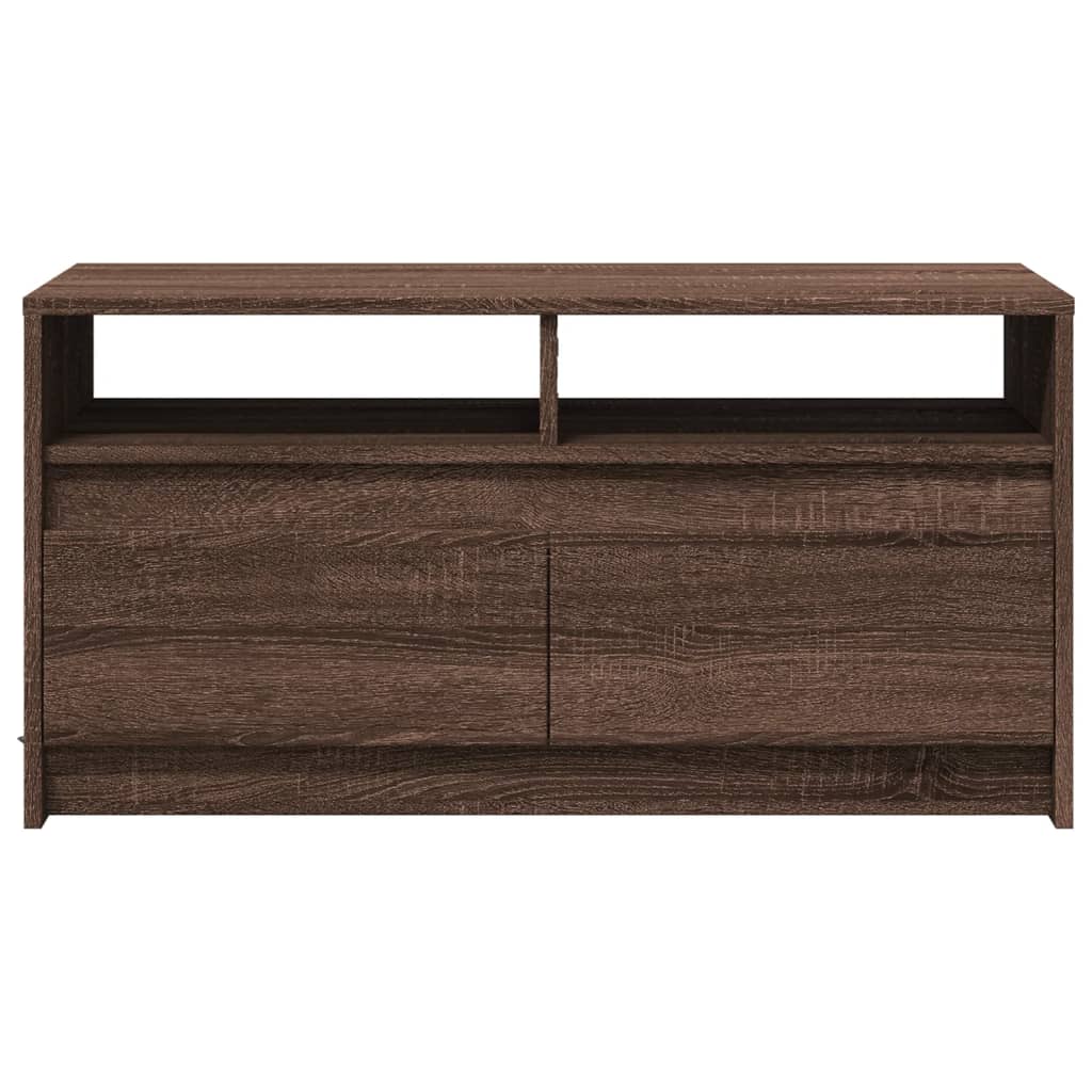 Salontafel met LED-verlichting bewerkt hout bruin eikenkleur is nu te koop bij PeponiXL, paradijselijk wonen!