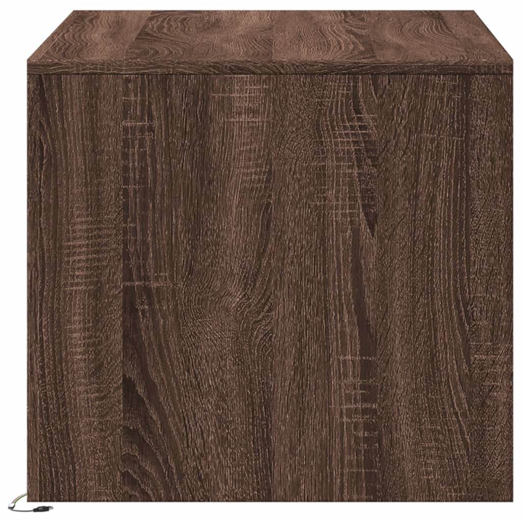 Salontafel met LED-verlichting bewerkt hout bruin eikenkleur is nu te koop bij PeponiXL, paradijselijk wonen!