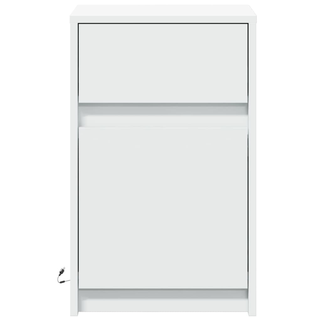 Nachtkastjes met LED-verlichting 2 st bewerkt hout wit is nu te koop bij PeponiXL, paradijselijk wonen!