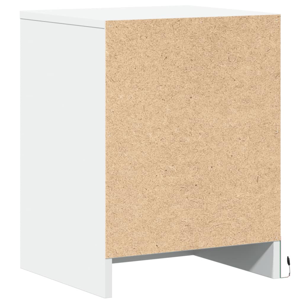 Nachtkastjes met LED-verlichting 2 st bewerkt hout wit is nu te koop bij PeponiXL, paradijselijk wonen!