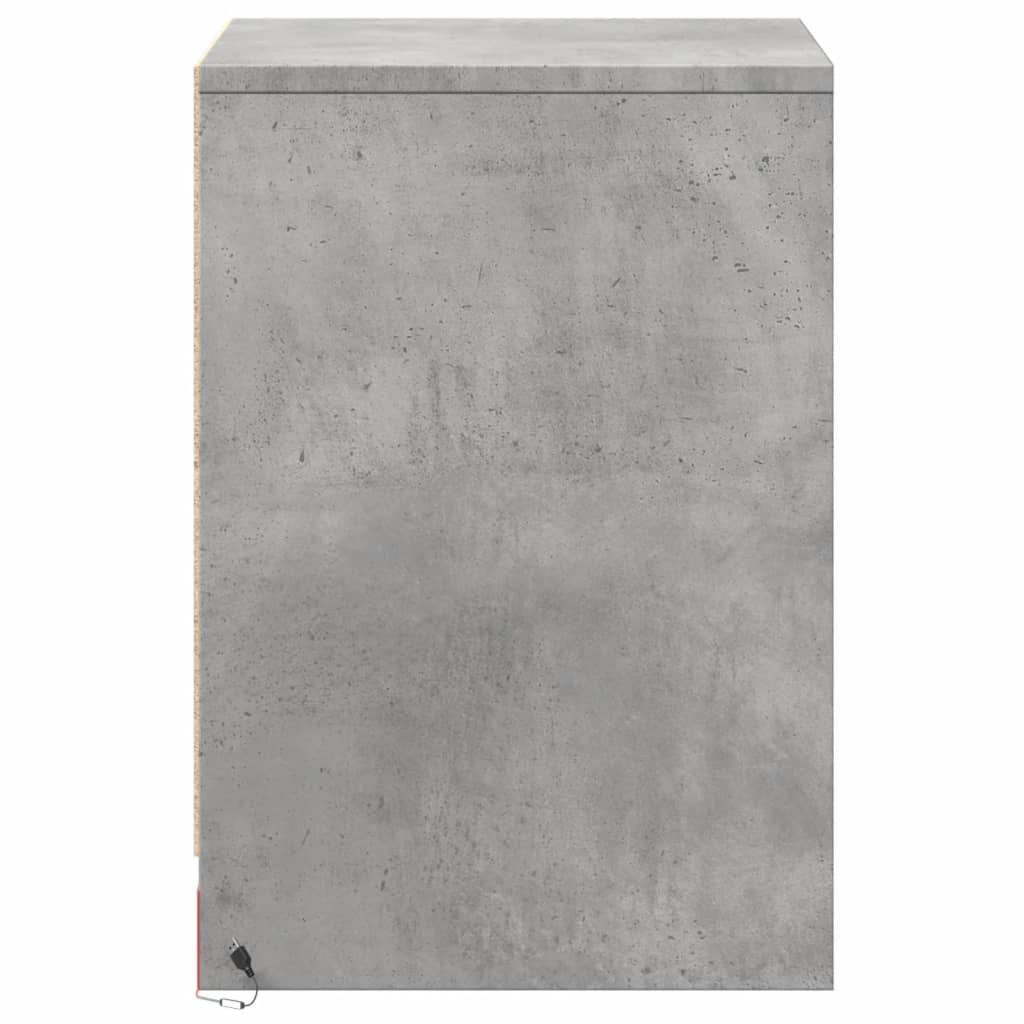 Nachtkastjes met LED-verlichting 2 st bewerkt hout betongrijs is nu te koop bij PeponiXL, paradijselijk wonen!