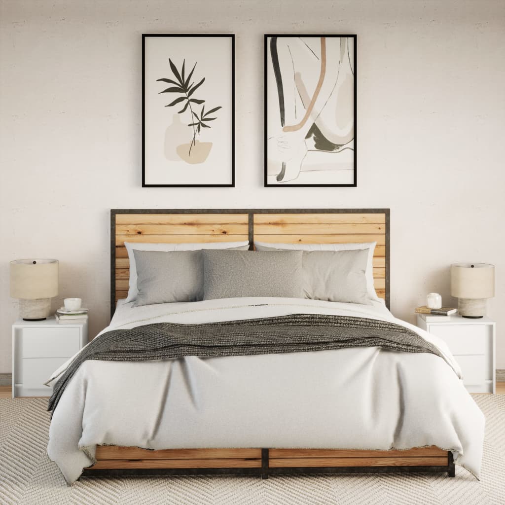 Nachtkastjes met LED-verlichting 2 st bewerkt hout wit is nu te koop bij PeponiXL, paradijselijk wonen!