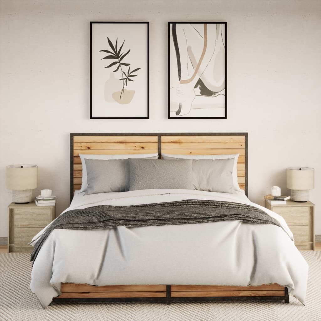 Nachtkastjes met LED-verlichting 2 st bewerkt hout sonoma eiken is nu te koop bij PeponiXL, paradijselijk wonen!