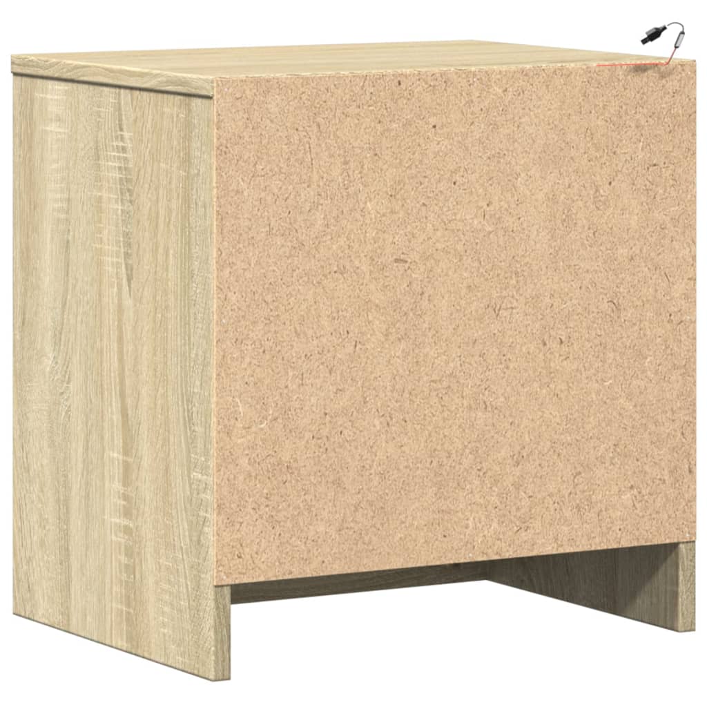 Nachtkastjes met LED-verlichting 2 st bewerkt hout sonoma eiken is nu te koop bij PeponiXL, paradijselijk wonen!