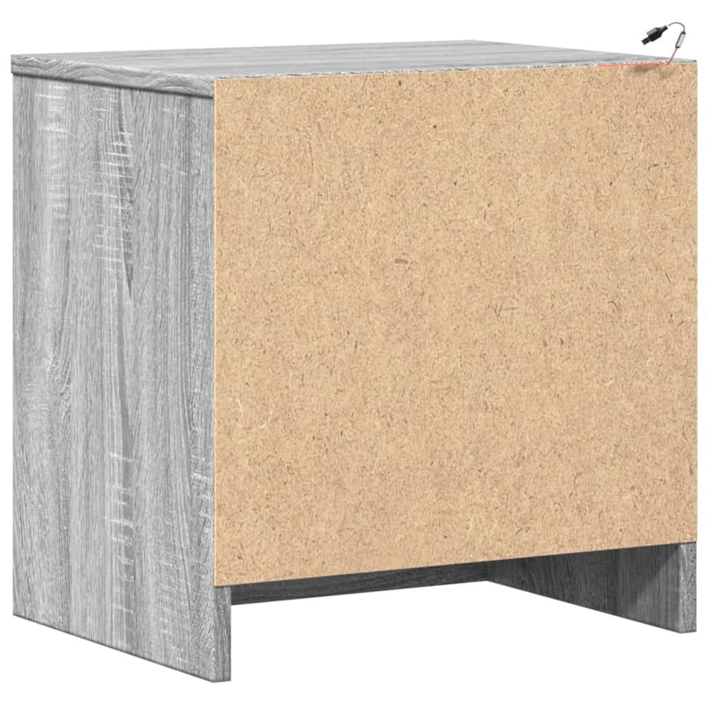 Nachtkastjes met LED-verlichting 2 st bewerkt hout grijs sonoma is nu te koop bij PeponiXL, paradijselijk wonen!