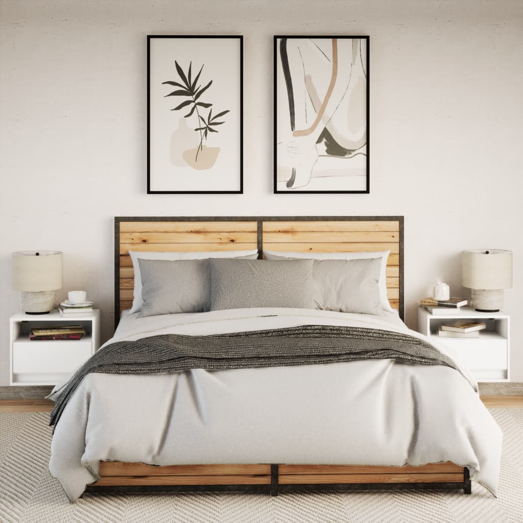 Nachtkastjes met LED's 2 st wandgemonteerd wit is nu te koop bij PeponiXL, paradijselijk wonen!