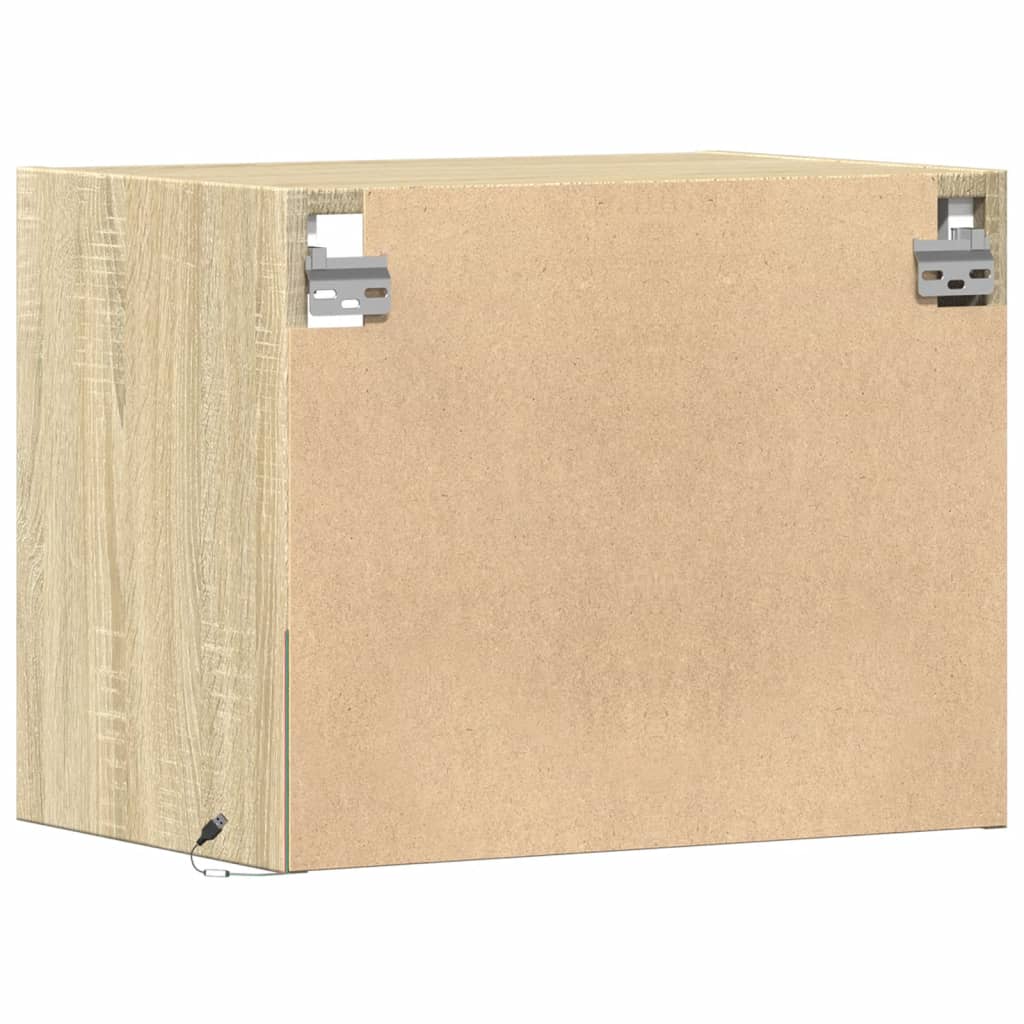 Nachtkastje met LED's wandgemonteerd sonoma eikenkleurig is nu te koop bij PeponiXL, paradijselijk wonen!