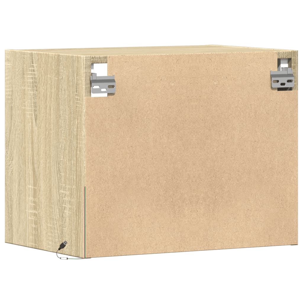 Nachtkastjes met LED wandgemonteerd 2 st sonoma eikenkleurig is nu te koop bij PeponiXL, paradijselijk wonen!