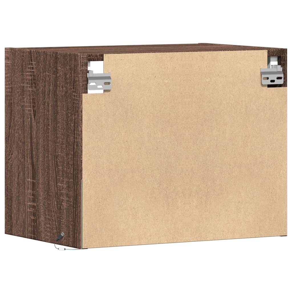 Nachtkastje met LED's wandgemonteerd bruin eikenkleur is nu te koop bij PeponiXL, paradijselijk wonen!