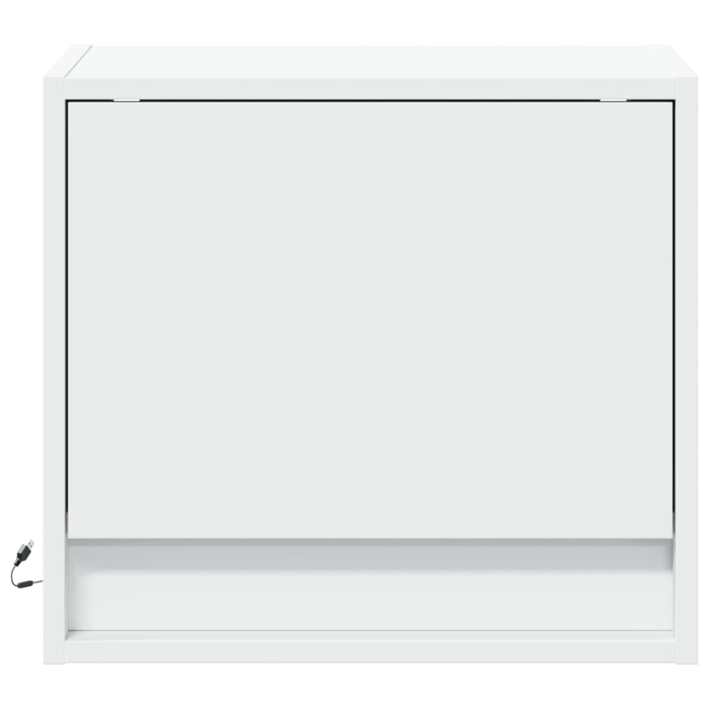 Nachtkastje met LED-verlichting wandgemonteerd wit is nu te koop bij PeponiXL, paradijselijk wonen!