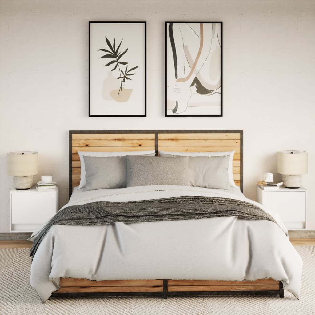 Nachtkastjes met LED's 2 st wandgemonteerd wit is nu te koop bij PeponiXL, paradijselijk wonen!