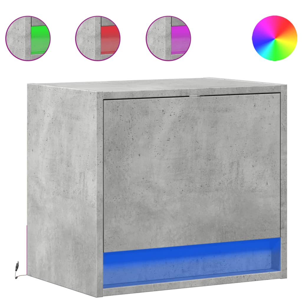 Nachtkastjes met LED's 2 st wandgemonteerd betongrijs is nu te koop bij PeponiXL, paradijselijk wonen!