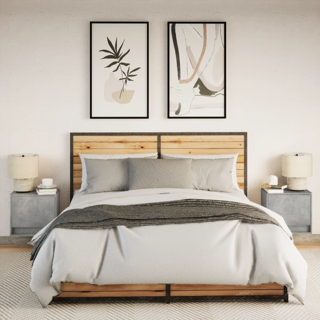 Nachtkastjes met LED's 2 st wandgemonteerd betongrijs is nu te koop bij PeponiXL, paradijselijk wonen!