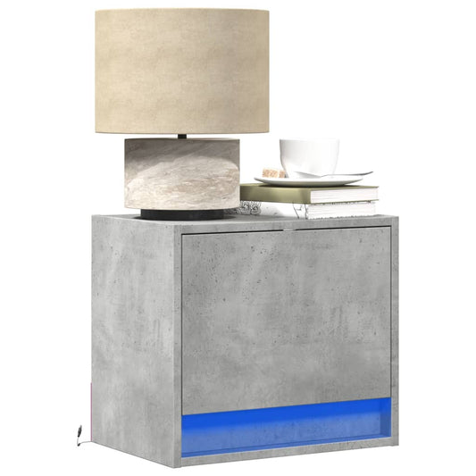 Nachtkastjes met LED's 2 st wandgemonteerd betongrijs is nu te koop bij PeponiXL, paradijselijk wonen!