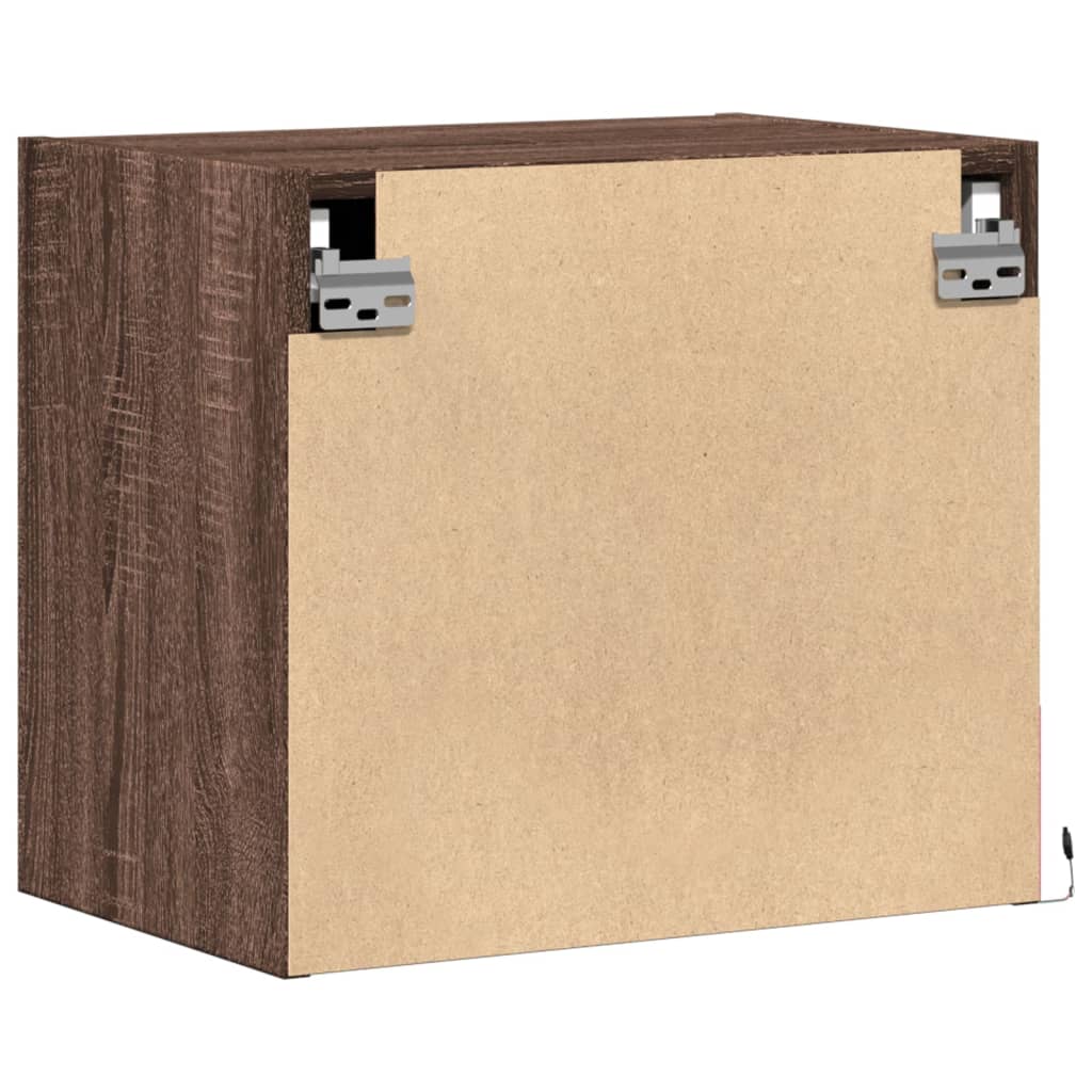 Nachtkastjes met LED's 2 st wandgemonteerd bruin eikenkleur is nu te koop bij PeponiXL, paradijselijk wonen!