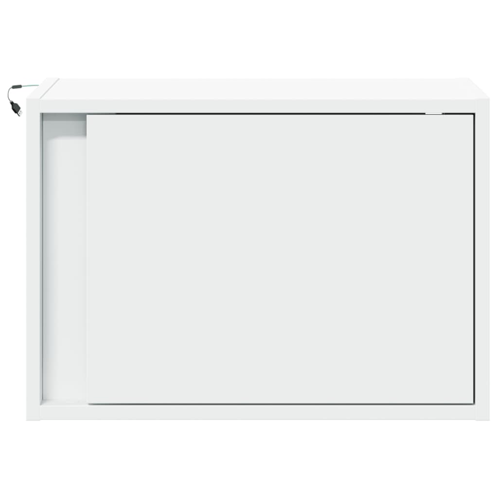 Nachtkastje met LED-verlichting wandgemonteerd wit is nu te koop bij PeponiXL, paradijselijk wonen!