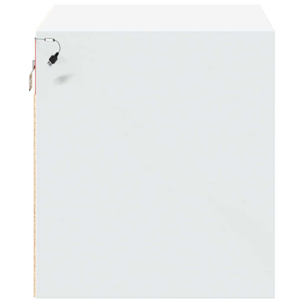 Nachtkastje met LED-verlichting wandgemonteerd wit is nu te koop bij PeponiXL, paradijselijk wonen!